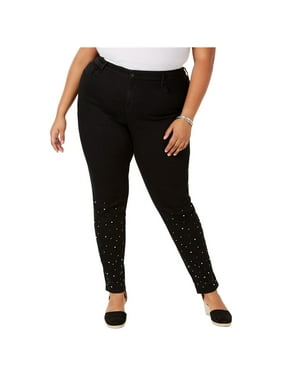 Womens Plus Denim High-Waist Straight Leg Jeans Black 14W Style /& Co